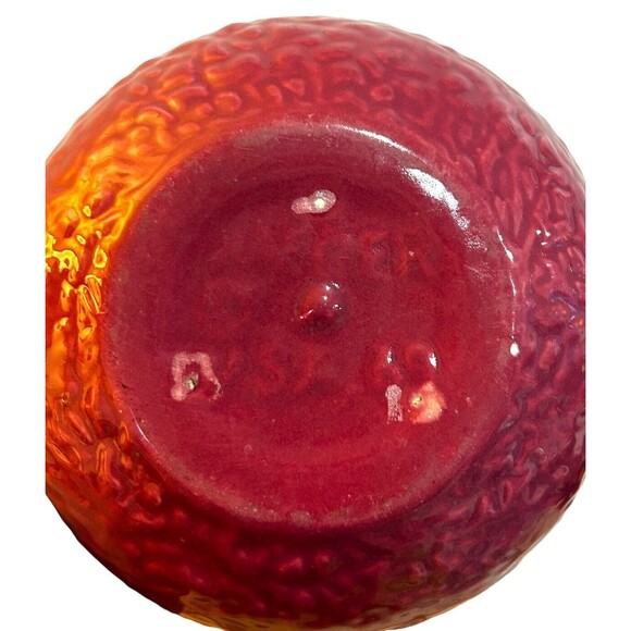 Vtg MCM Haeger Art Pottery Dark Mauve Pink Ceramic Bowl Vessel USA 69 7-1/2” - Picture 3 of 7